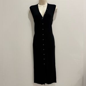 525 America Black Button-Down Midi Dress